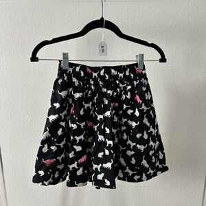 Kate Spade Black and Pink Cat Print Skirt